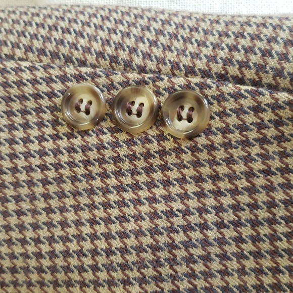 Vtg Blazer Sport Coat Men's 42S Wool Blend Houndstooth Three Button Jacket Tweed - Picture 3 of 6